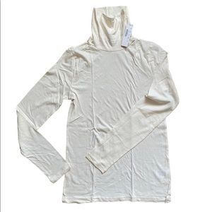 NWT J. Crew Tissue Turtleneck Cream/White Medium